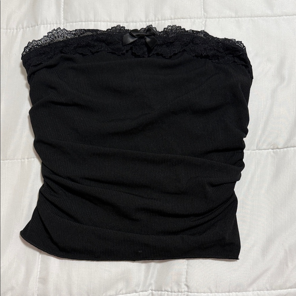 SHEIN Black Ribbed Tube Top